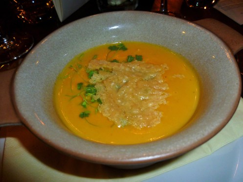Butternut Squash Veloute, Parmesan Crisp