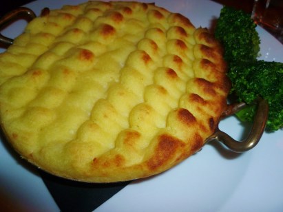 Foxtrot fish pie, broccoli
